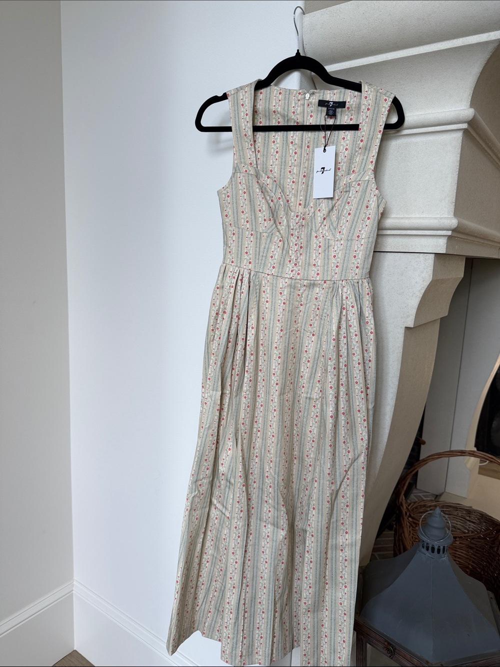 7 for all mankind - floral sweetheart neckline dress - Picture 3 of 5
